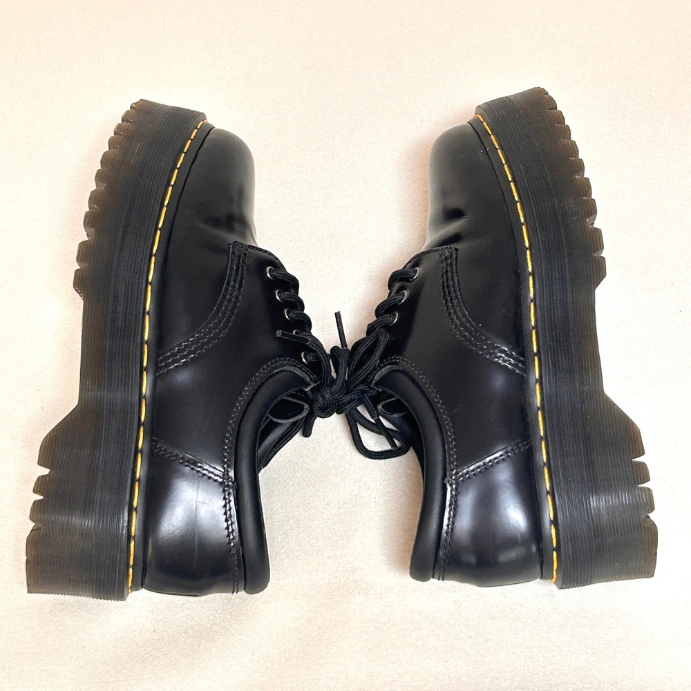 Dr Martens 8053 Quad Platform Oxford Shoes Womens 8 Mens 7 Black Leather - Picture 8 of 11